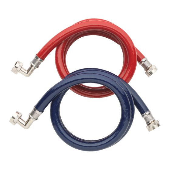 Raccord flexible pour laveuse, HE, rouge et bleu, 2/pqt