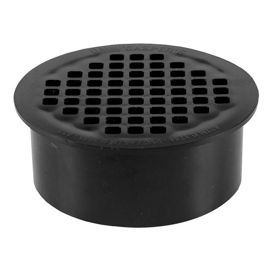 Drain à enfoncement avec crépine, ABS, noir, 4"