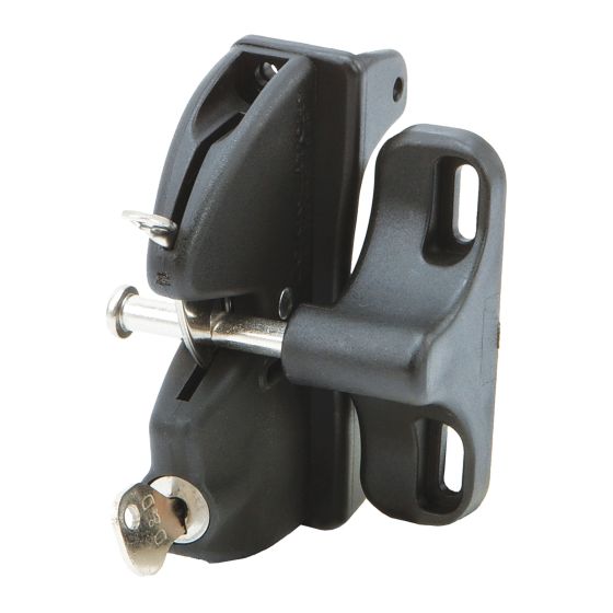 Loquet à clé, noir, 5 1/8"