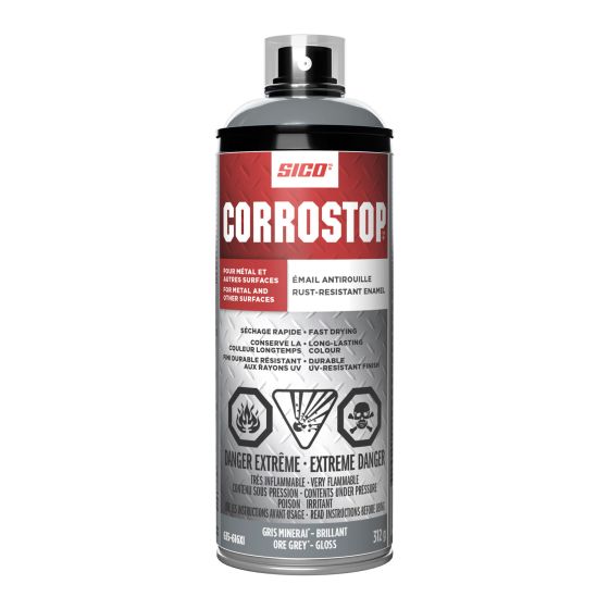 Émail antirouille, Corrostop, brillant, grisminerai, 312 g