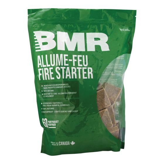 Cubes allume-feu, cire et fibres de bois naturelles, 60/pqt