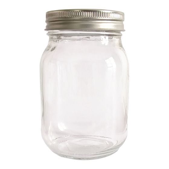 Pots Mason en verre avec couvercle 2 pièces, 500 ml, 12/pqt