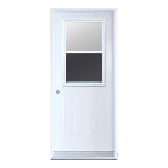 Porte extérieure B03, vitre guillotine 23" x 37", 34", droite, blanc