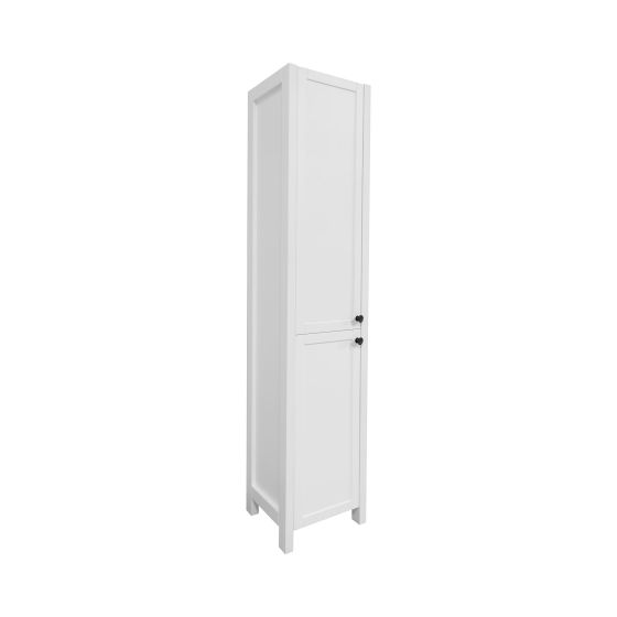 Makala Storage Linen Cabinet – 15.75" x 13" x 74.75" – Matte White Finish