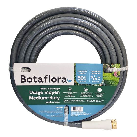 Garden Hose - 5/8" x 50' - 4-Ply - Brass Fittings