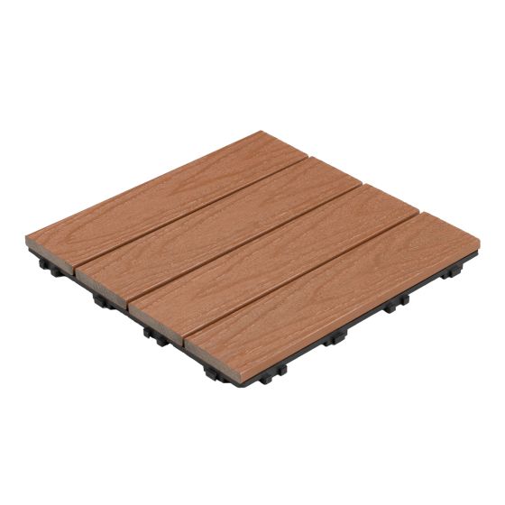 Composite Deck Tiles - 12" x 12" - Teak - Pack of 6
