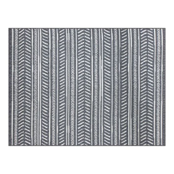 Tapis extérieur Otto, tissé plat, 78,7" x 94,5", gris foncé