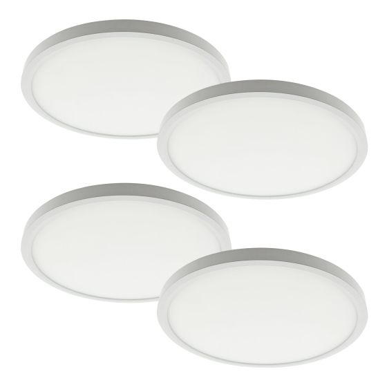 LED Flush Mount Lights - 12" - 24W - White - 4/Pkg