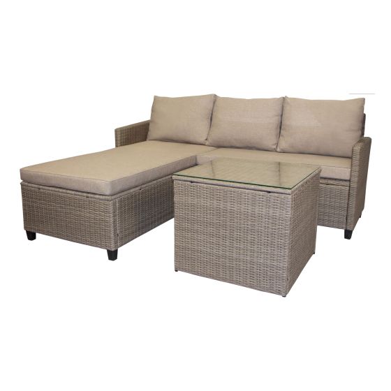 Ensemble sectionnel Vela, 62,6" x 29,9" x 73,6", gris/beige