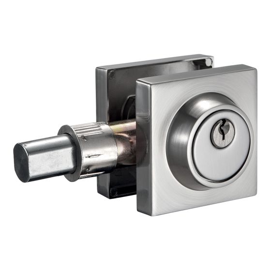 Single Cylinder Deadbolt Lock - 65mm Square - Satin Nickel