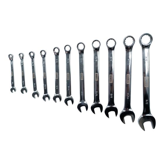 Combination Wrench Set - SAE - 1/4" to 3/4" - 11-Piece