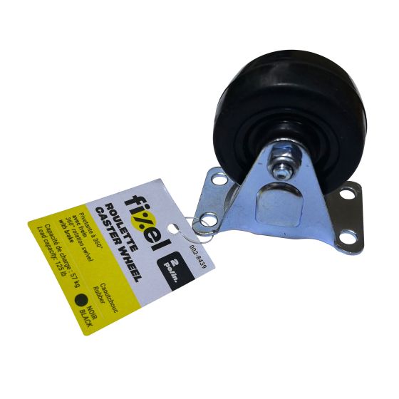 Swivel Caster With Brake - Rubber - 2" - 57kg Load Capacity