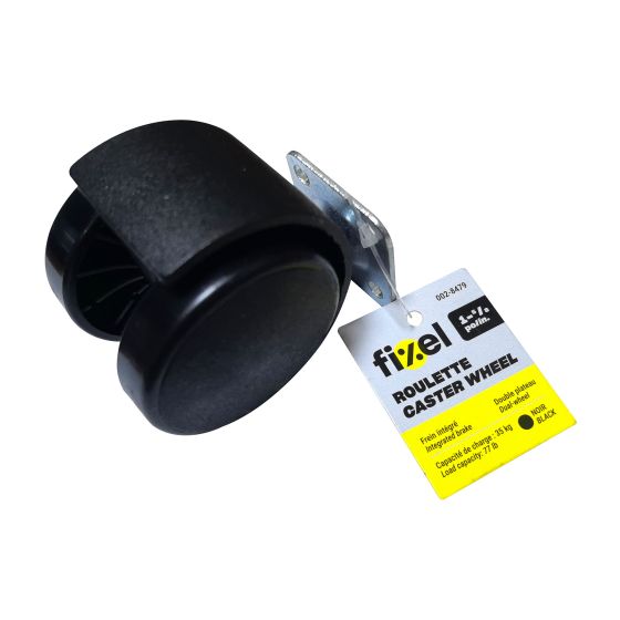 Dual-Wheel Caster With Brake - 1 5/8" - 35kg Load Capacity