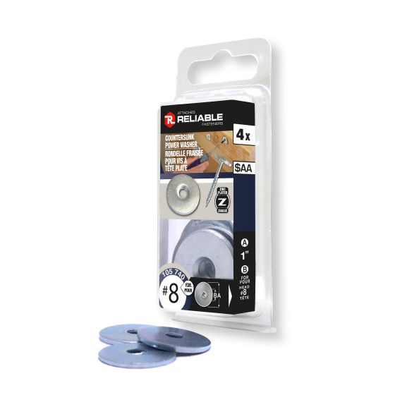 Wood Screw Washers - 1" - Zinc-Plated - 4/Pkg