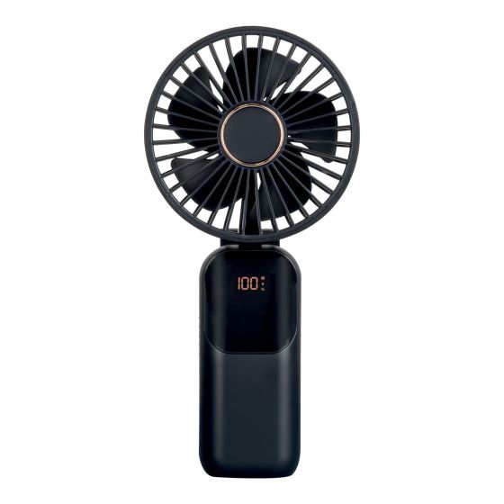 Ventilateur de bureau, 2 po, USB, 1200 mAh, noir mat/lustré