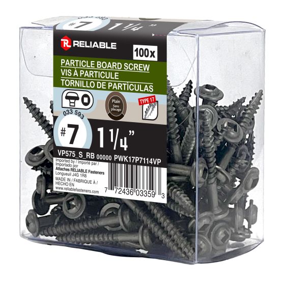 Wood Screws - #7 x 1-1/4" - Type 17 - Natural - 100/Pkg