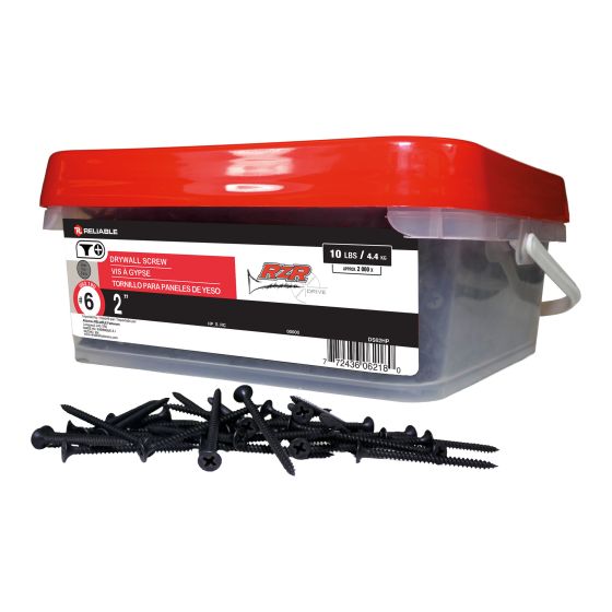 Drywall Screws - #6 x 2" - Fine Thread - Type S - Black - 2000/Pkg