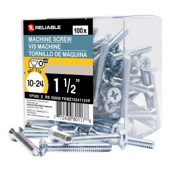 Machine Screws - Quadrex - 10-24 x 1 1/2" - Type B - 100/Pkg