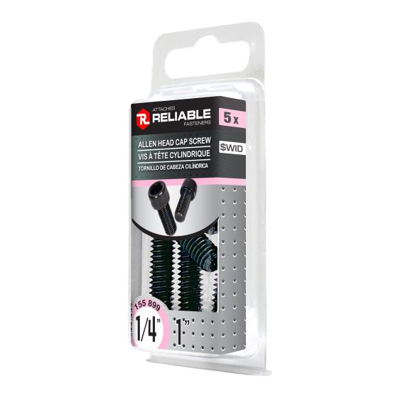 Allen Head Cap Screws - 1/4" x 1" - Black - 5/Pkg