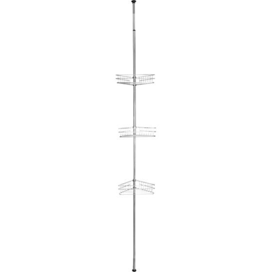 Étagère de douche à tension, 13" x 5,7" x 105", chromée