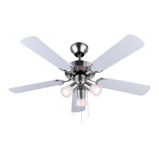 Ventilateur de plafond, 42", 5 pales réversibles, blanc/gris