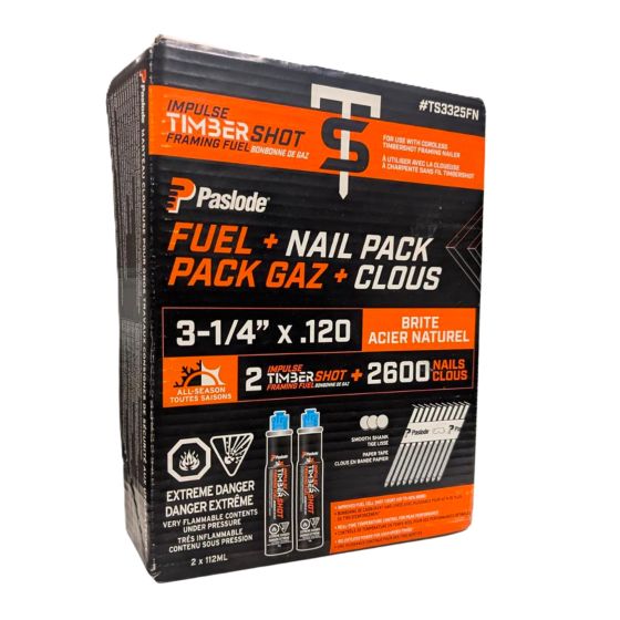 Framing Fuel & Nail Kit - 1/8" x 3 1/4" - 2600/Pkg