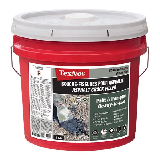 Bouche-fissures pour asphalte, acrylique 100 %, 8 kg, noir