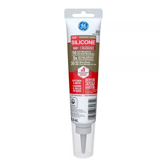 Scellant silicone cuisine et salle de bain, 82,8 ml, blanc