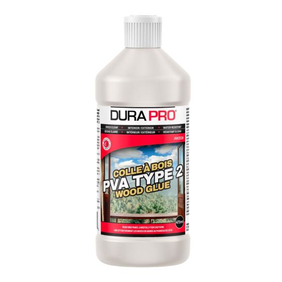 Colle à bois PVA type 2 réticulable, 473 ml