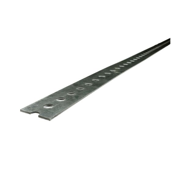 Barre plate perforée galvanisée, 1 3/8" x 48"