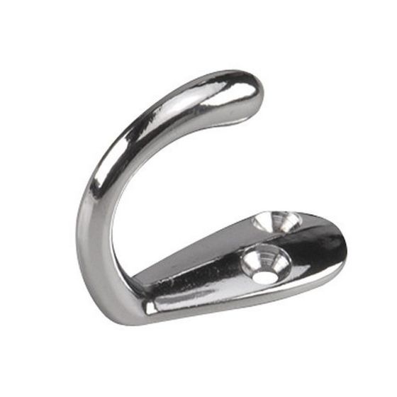 1-3/4" Single Wardrobe Hook - Chrome - 18 mm x 46 mm
