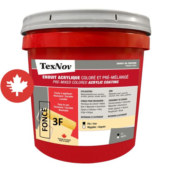 Enduit acrylique coloré et pré-mélangé, fin pâle, 7 l
