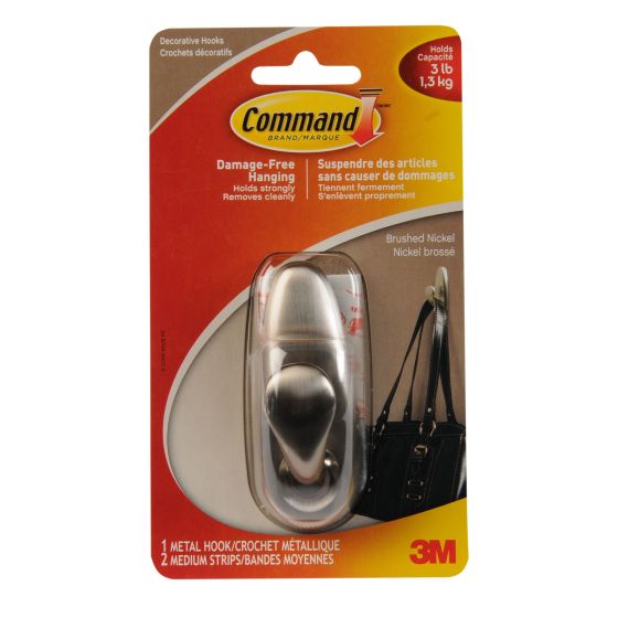 Command metal self-stick hook