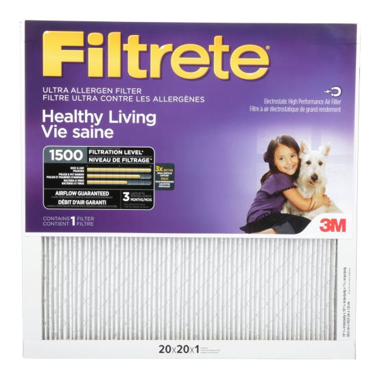 Filtre ultra allergène, 1" x 20" x 20"