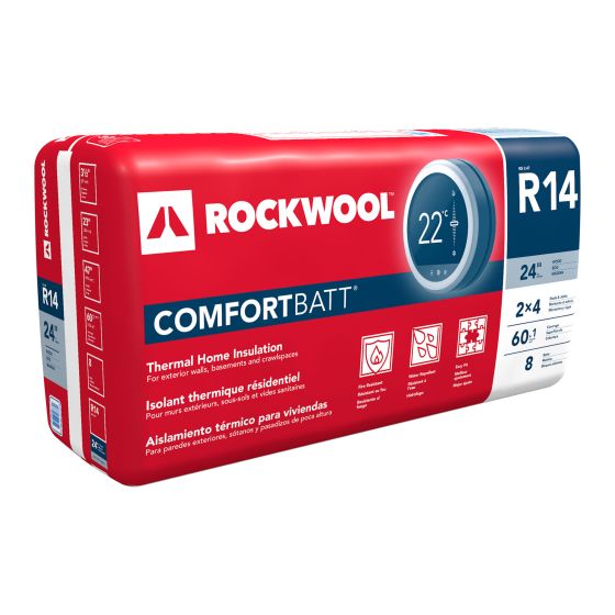 R14 Rockwool ComfortBatt Wool - 23" x 47" x 3 1/2" - 60 sq. ft