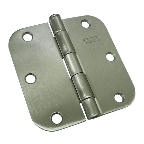 Door Hinge - Brushed Nickel - 3 1/2" x 3 1/2" - 2/Pkg