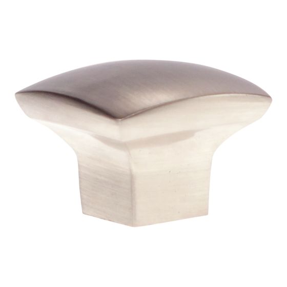 Bouton contemporain en métal Weston, nickel brossé, 31 x 31 mm
