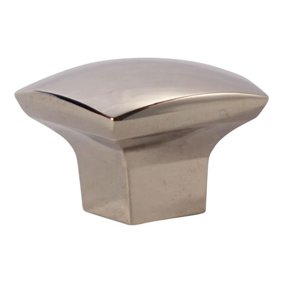Bouton contemporain en métal Weston, nickel, 31 x 31 mm