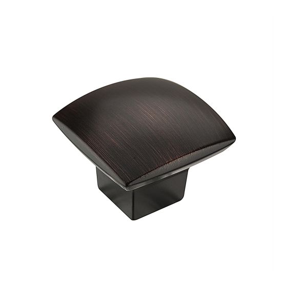 Bouton contemporain en métal Weston, bronze huilé, 31 x 31 mm