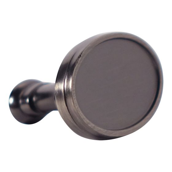 Bouton transitionnel en métal Mascouche, nickel antique, 25 x 39 mm