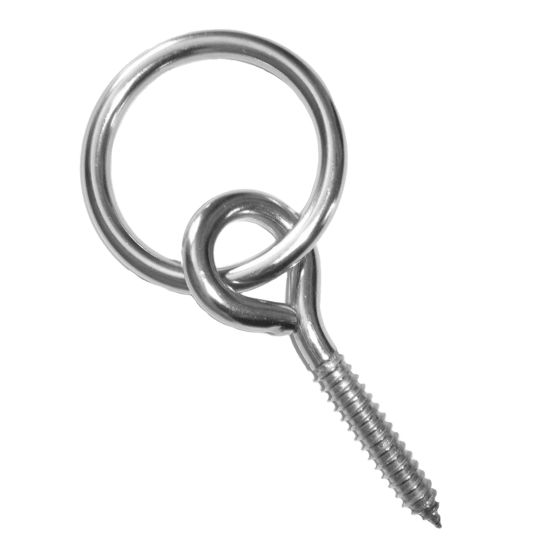 Anneau d’amarrage avec tirefond, acier inoxydable, 2 " diamètre x 1/4" x 3 3/4"