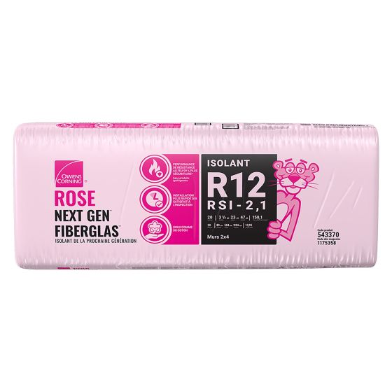 R-12 Pink Next Gen Fiberglas Insulation - 23" x 47" x 3 1/2" - Covers 150.1 sq. ft