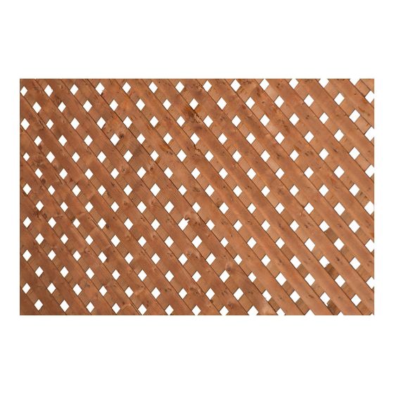 Brown Treated Wood Super Privacy Lattice - 4' x 8'