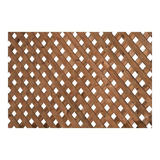 Treillis d'intimité robuste en bois traité brun, 4' x 8'
