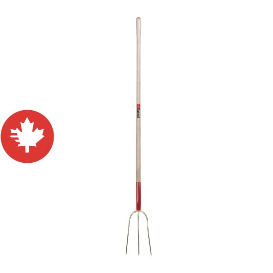 Hay Fork - 3 Teeth 12" - Forged Steel - Handle 54"