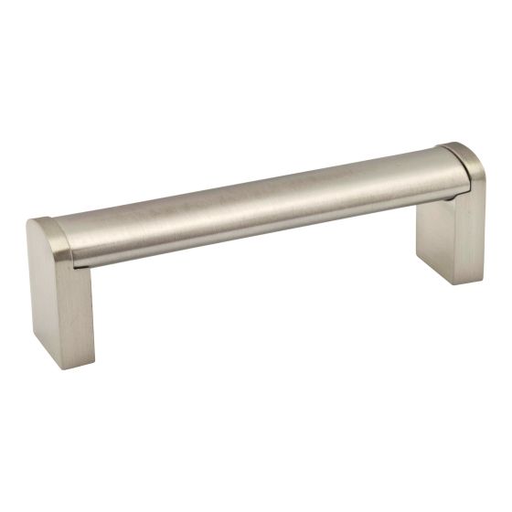 Poignée contemporaine en acier inoxydable Hamilton, nickel brossé, 96 mm