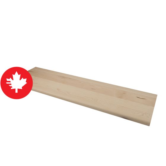 Marche de bois franc, 1 1/16" x 36" x 10 1/2", érable