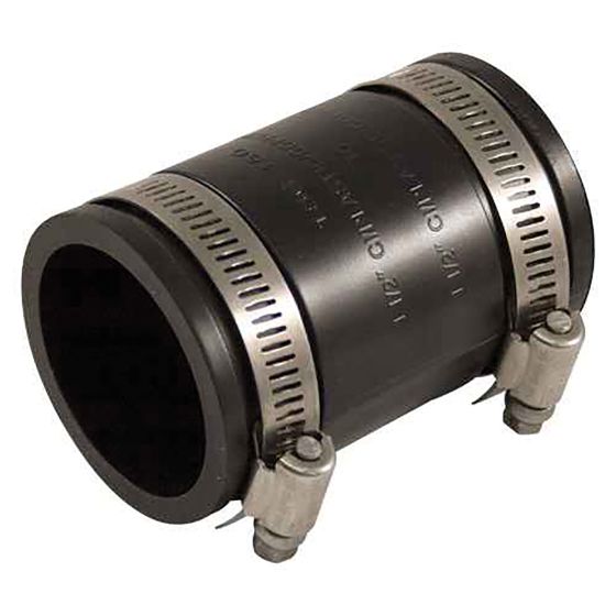 Manchon flexible avec colliers, 6" x 5", noir