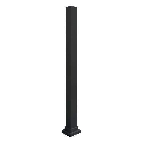 Poteau de montage de rampe, noir, 2" x 43 1/2" x 2"