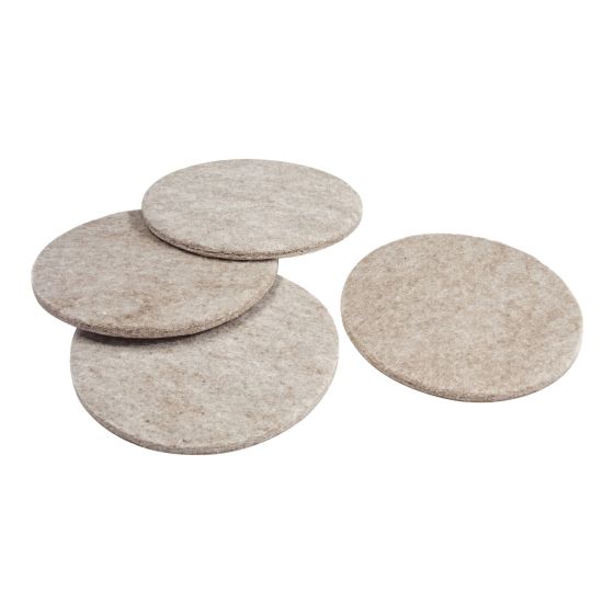 PRO-TEC Self-Adhesive Round Medium Felt Pads - Beige - 76 mm - 4/Pkg